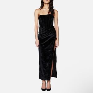 Bardot Black Strapless Gown